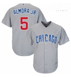Mens Majestic Chicago Cubs 5 Albert Almora Jr Replica Grey Road Cool Base MLB Jersey 