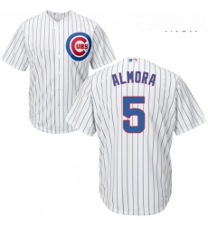 Mens Majestic Chicago Cubs 5 Albert Almora Jr Replica White Home Cool Base MLB Jersey 