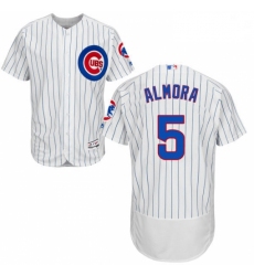 Mens Majestic Chicago Cubs 5 Albert Almora Jr White Home Flexbase Authentic Collection MLB Jersey