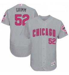 Mens Majestic Chicago Cubs 52 Justin Grimm Grey Mothers Day Flexbase Authentic Collection MLB Jersey