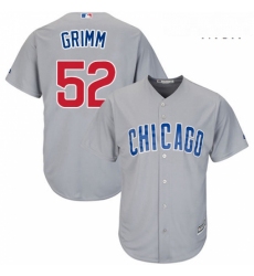 Mens Majestic Chicago Cubs 52 Justin Grimm Replica Grey Road Cool Base MLB Jersey