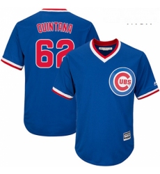 Mens Majestic Chicago Cubs 62 Jose Quintana Replica Royal Blue Cooperstown Cool Base MLB Jersey 