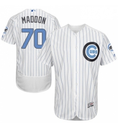 Mens Majestic Chicago Cubs 70 Joe Maddon Authentic White 2016 Fathers Day Fashion Flex Base MLB Jersey