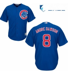 Mens Majestic Chicago Cubs 8 Andre Dawson Replica Royal Blue Alternate Cool Base MLB Jersey