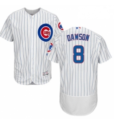 Mens Majestic Chicago Cubs 8 Andre Dawson White Home Flex Base Authentic Collection MLB Jersey