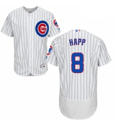 Mens Majestic Chicago Cubs 8 Ian Happ White Home Flexbase Authentic Collection MLB Jersey