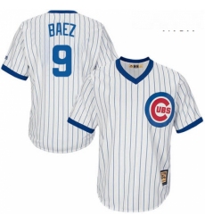 Mens Majestic Chicago Cubs 9 Javier Baez Authentic White Home Cooperstown MLB Jersey