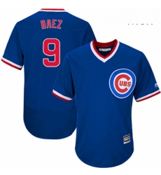 Mens Majestic Chicago Cubs 9 Javier Baez Replica Royal Blue Cooperstown Cool Base MLB Jersey