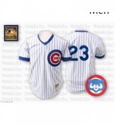 Mens Mitchell and Ness Chicago Cubs 23 Ryne Sandberg Authentic White Throwback MLB Jersey