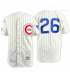 Mens Mitchell and Ness Chicago Cubs 26 Billy Williams Authentic White Throwback MLB Jersey