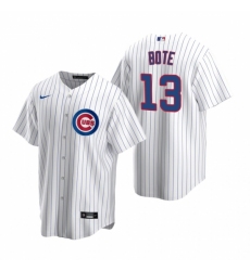 Mens Nike Chicago Cubs 13 David Bote White Home Stitched Baseball Jersey