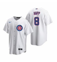 Mens Nike Chicago Cubs 8 Ian Happ White Home Stitched Baseball Jersey