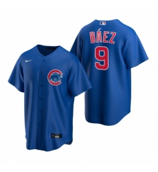 Mens Nike Chicago Cubs 9 Javier Baez Royal Alternate Stitched Baseball Jerse