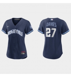 Chicago Cubs 27 Zach Davies Women Nike 2021 City Connect Navy MLB Jersey