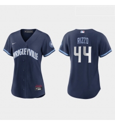 Chicago Cubs 44 Anthony Rizzo Women Nike 2021 City Connect Navy MLB Jersey