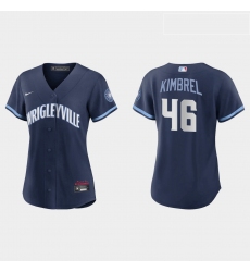 Chicago Cubs 46 Craig Kimbrel Women Nike 2021 City Connect Navy MLB Jersey