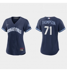 Chicago Cubs 71 Keegan Thompson Women Nike 2021 City Connect Navy MLB Jersey