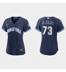 Chicago Cubs 73 Adbert Alzolay Women Nike 2021 City Connect Navy MLB Jersey