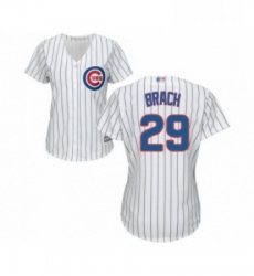 Womens Chicago Cubs 29 Brad Brach Authentic White Home Cool Base Baseball Jersey 