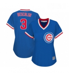 Womens Chicago Cubs 3 Daniel Descalso Authentic Royal Blue Cooperstown Baseball Jersey 