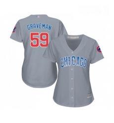 Womens Chicago Cubs 59 Kendall Graveman Authentic Grey Road Baseball Jersey 