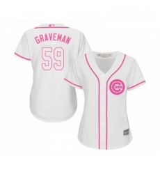 Womens Chicago Cubs 59 Kendall Graveman Authentic White Fashion Baseball Jersey 