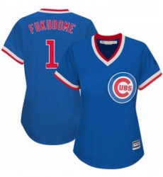 Womens Majestic Chicago Cubs 1 Kosuke Fukudome Authentic Royal Blue Cooperstown MLB Jersey