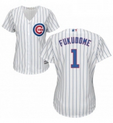 Womens Majestic Chicago Cubs 1 Kosuke Fukudome Replica White Home Cool Base MLB Jersey
