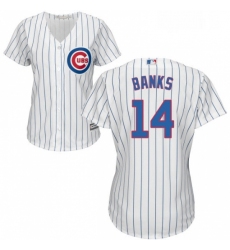 Womens Majestic Chicago Cubs 14 Ernie Banks Authentic White Home Cool Base MLB Jersey