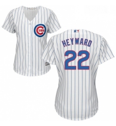 Womens Majestic Chicago Cubs 22 Jason Heyward Authentic White Home Cool Base MLB Jersey