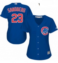 Womens Majestic Chicago Cubs 23 Ryne Sandberg Authentic Royal Blue Alternate MLB Jersey