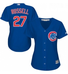 Womens Majestic Chicago Cubs 27 Addison Russell Replica Royal Blue Alternate MLB Jersey