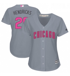 Womens Majestic Chicago Cubs 28 Kyle Hendricks Authentic Grey Mothers Day Cool Base MLB Jersey
