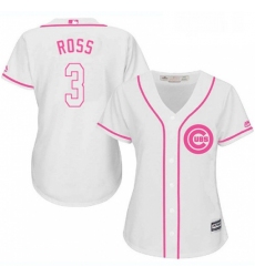 Womens Majestic Chicago Cubs 3 David Ross Replica White Fashion MLB Jersey