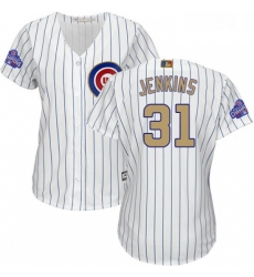 Womens Majestic Chicago Cubs 31 Fergie Jenkins Authentic White 2017 Gold Program MLB Jersey