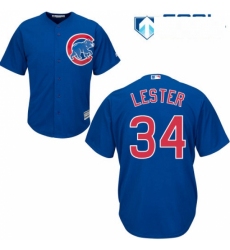 Womens Majestic Chicago Cubs 34 Jon Lester Authentic Royal Blue Alternate MLB Jersey