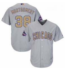 Womens Majestic Chicago Cubs 38 Mike Montgomery Authentic Gray 2017 Gold Champion MLB Jersey