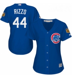 Womens Majestic Chicago Cubs 44 Anthony Rizzo Authentic Royal Blue 2017 Spring Training Cool Base MLB Jersey