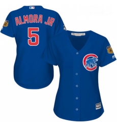 Womens Majestic Chicago Cubs 5 Albert Almora Jr Replica Royal Blue Alternate MLB Jersey 