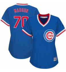 Womens Majestic Chicago Cubs 70 Joe Maddon Replica Royal Blue Cooperstown MLB Jersey