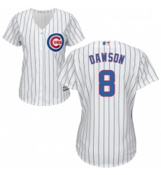 Womens Majestic Chicago Cubs 8 Andre Dawson Replica White Home Cool Base MLB Jersey