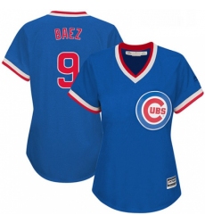Womens Majestic Chicago Cubs 9 Javier Baez Replica Royal Blue Cooperstown MLB Jersey