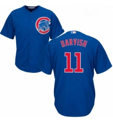 Youth Majestic Chicago Cubs 11 Yu Darvish Replica Royal Blue Alternate Cool Base MLB Jersey 