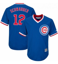 Youth Majestic Chicago Cubs 12 Kyle Schwarber Authentic Royal Blue Cooperstown Cool Base MLB Jersey