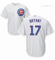 Youth Majestic Chicago Cubs 17 Kris Bryant Replica White Home Cool Base MLB Jersey