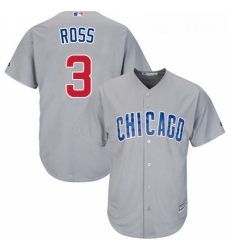 Youth Majestic Chicago Cubs 3 David Ross Authentic Grey Road Cool Base MLB Jersey