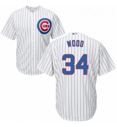 Youth Majestic Chicago Cubs 34 Kerry Wood Replica White Home Cool Base MLB Jersey