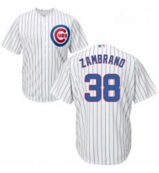 Youth Majestic Chicago Cubs 38 Carlos Zambrano Replica White Home Cool Base MLB Jersey