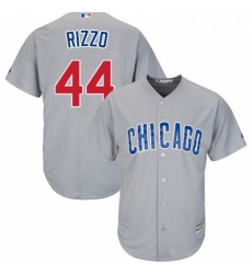 Youth Majestic Chicago Cubs 44 Anthony Rizzo Replica Grey Road Cool Base MLB Jersey