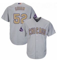 Youth Majestic Chicago Cubs 52 Justin Grimm Authentic Gray 2017 Gold Champion Cool Base MLB Jersey